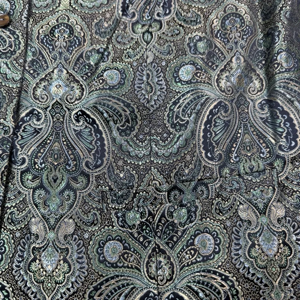 Vintage Harris Wallace Vest Womens XL Tapestry Green Black Floral NWT